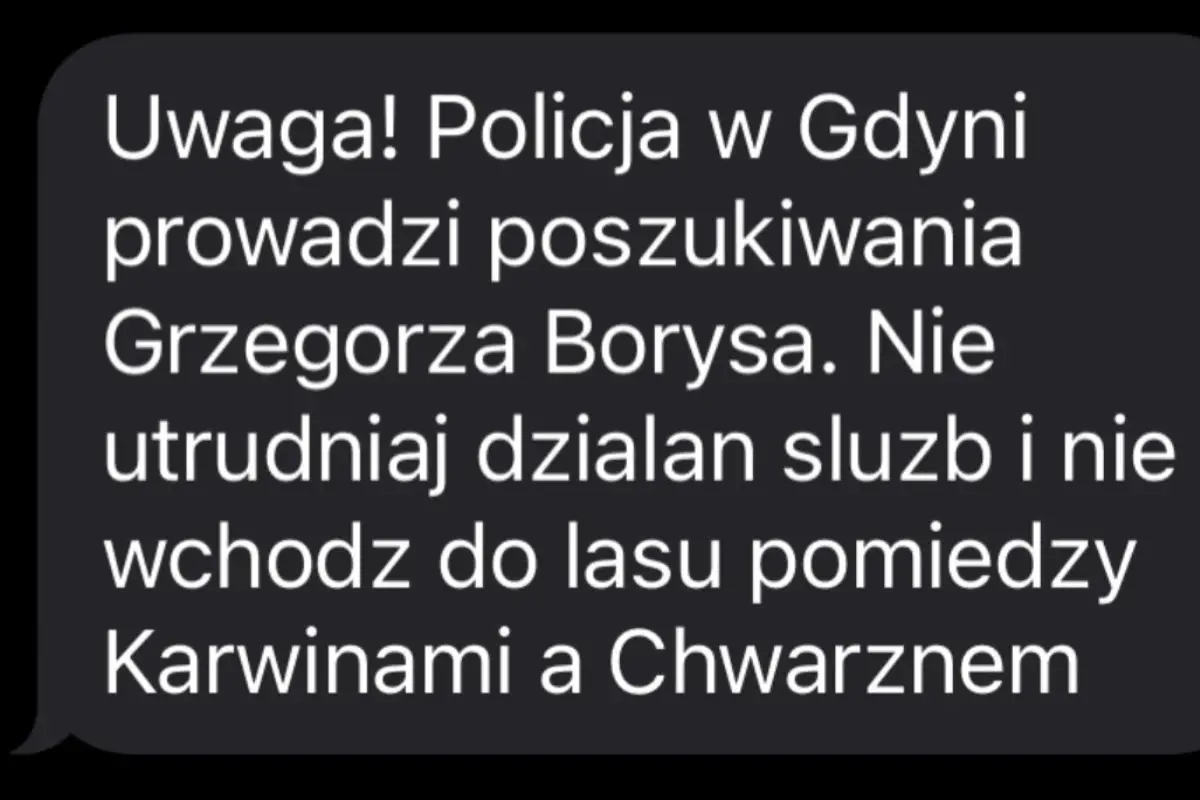Alert RCB dot. obławy na Grzegorza Borysa
