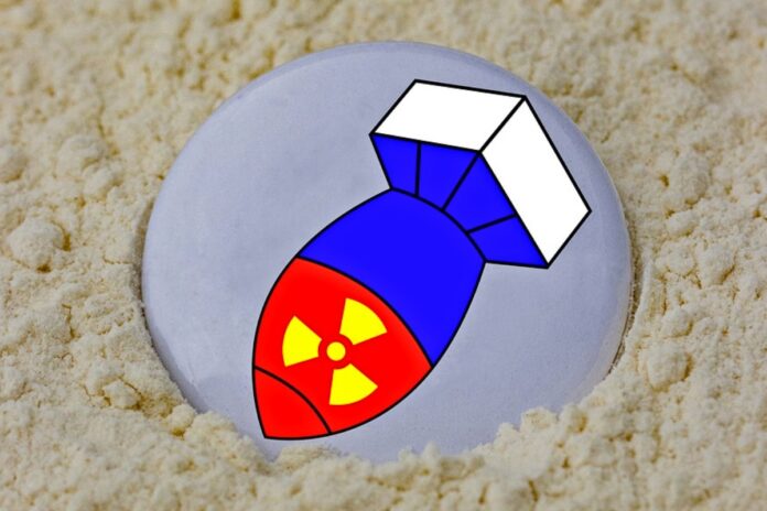 Bomba atomowa. Guzik atomowy. Broń jądrowa. Rakieta. Broń atomowa.