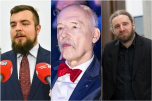 Michał Urbaniak, Janusz Korwin-Mikke i Dobromir Sośnierz.