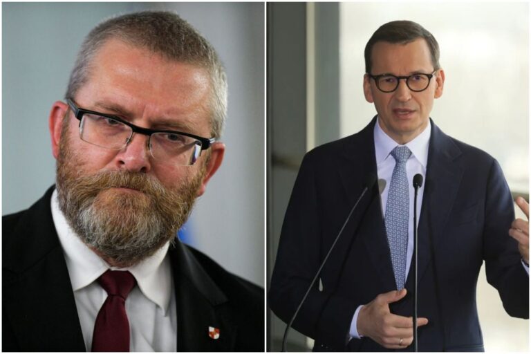 Grzegorz Braun i Mateusz Morawiecki.