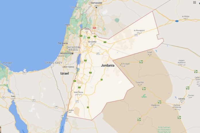 Jordania to bezpośredni sąsiad Izraela. Źródło: google maps