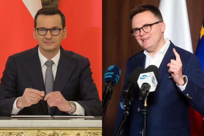 Mateusz Morawiecki oraz Szymon Hołownia.