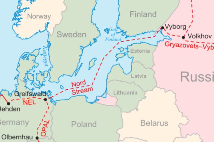 Lokalizacja Nord Stream 1. Obrazek ilustracyjny. / Foto: Wikipedia, Samuel Bailey, CC BY 3.0