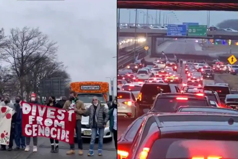 USA. Propalestyńscy manifestanci blokujący dojazd na lotniska