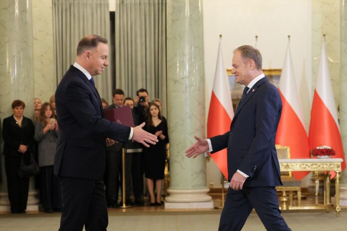 Prezydent RP Andrzej Duda oraz premier Donald Tusk.