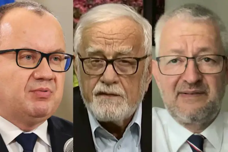 Minister Sprawiedliwości Adam Bodnar oraz satyryk Jan Pietrzak i publicysta Rafał Ziemkiewicz.