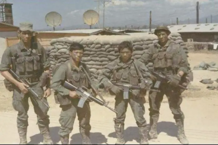 Żołnierzez Montaniardzi w czasie wojny wietnamskiej Fot; Wikipedia domena publiczna