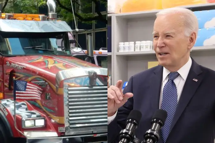 Ciężarówka. Konwój. Joe Biden. USA.