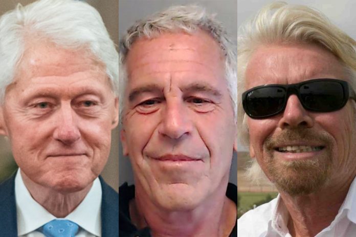 Bill Clinton, Jeffrey Epstein oraz Richard Branson.