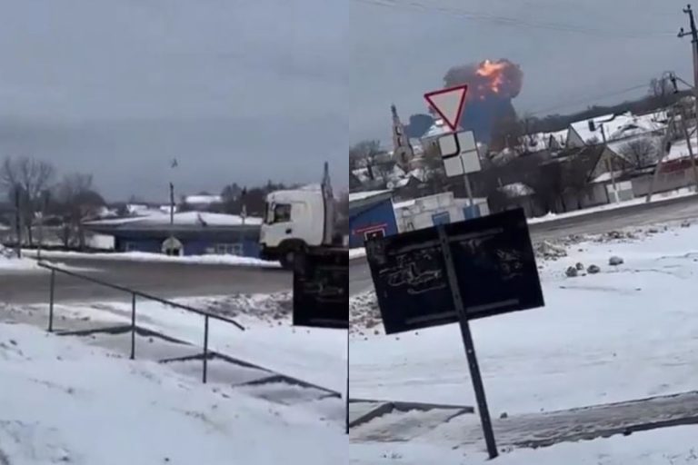 W obwodzie biełgorodzkim rozbił się samolot wojskowy Ił-76.