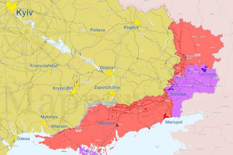 Sytuacja na froncie w połowie stycznia 2024 r. Mapa poglądowa. Źródło: x/war maps