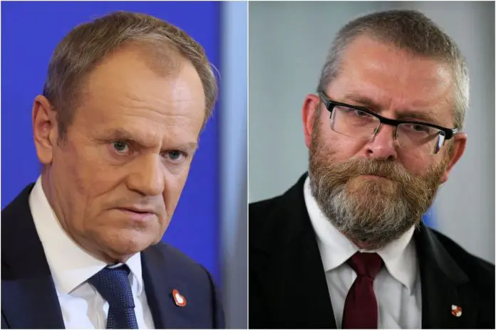 Donald Tusk i Grzegorz Braun.
