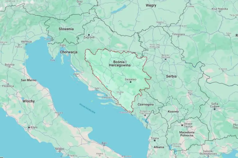 Bośnia i Hercegowina na mapie Bałkanów. Foto: google mps