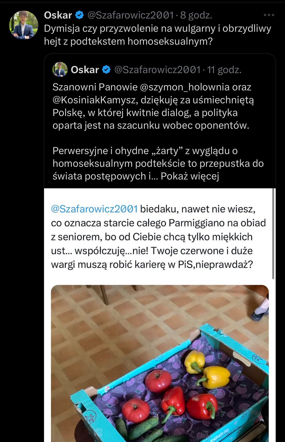 Wpisy Protasiewicza na Twitterze.