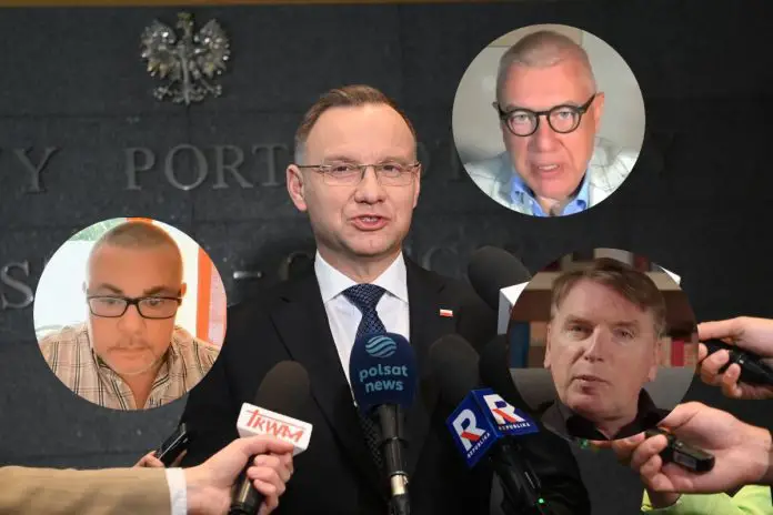 Prezydent Andrzej Duda oraz Tomasz Wiejski, Roman Giertych i Tomasz Lis