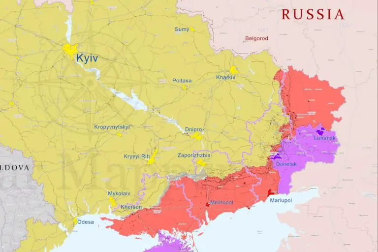 Sytuacja na froncie wojny ukraińsko-rosyjskiej na dzień 1 maja 2024 r. Mapa poglądowa. Źródło: X/@War_Mapper