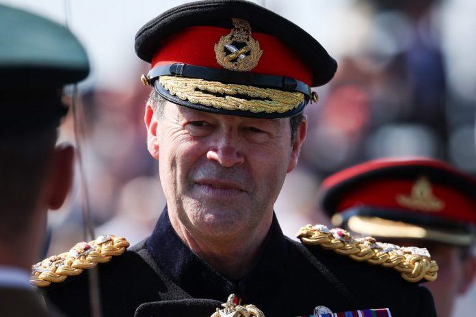 The Chief of the General Staff, General Sir Patrick Sanders, KCB, CBE, DSO, ADC Gen, inspects the front rank during the graduation parade at Army Foundation College Harrogate on 11 Aug 22. On 11 Aug 22, the Army Foundation College (AFC) in Harrogate, North Yorkshire held a graduation parade to celebrate around 600 Junior Soldiers (JS) completing Initial Training. The Chief of the General Staff, General Sir Patrick Sanders, KCB, CBE, DSO, ADC Gen, was the Senior Inspecting Officer on the day. The JS will now move on from AFC to their respective Trade Training establishments. Two AFC graduation parades are held every year, and these represent the largest of their kind in Europe.