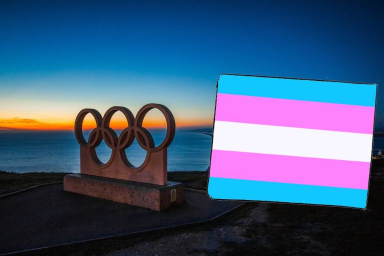 Igrzyska Olimpijskie oraz flaga zmiennopłciowców.