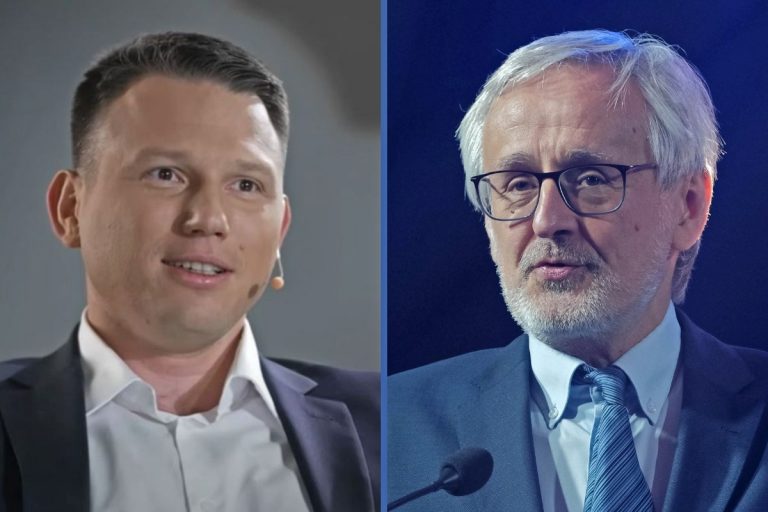 Sławomir Mentzen i prof. Bolesław Rok. /Foto: PAP/YouTube/ Didaskalia