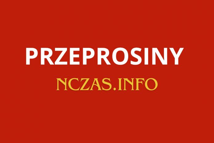 Przeprosiny, przepraszam, ogłoszenie