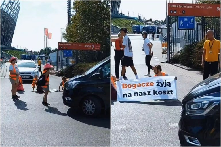 Ostatnie Pokolenie blokuje wjazd Taylor Swift na Stadion Narodowy.