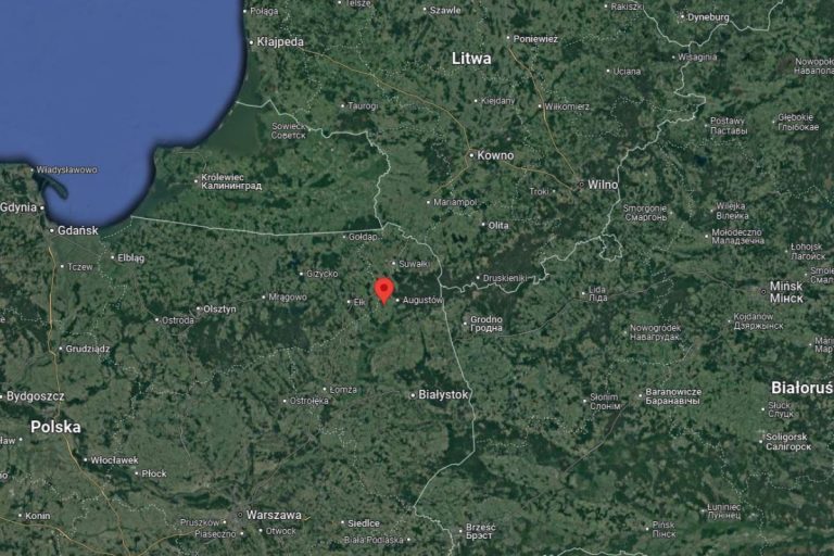 Miejsce odnalezienia niezidentyfikowanego obiektu. Mapa poglądowa. Źródło: google maps