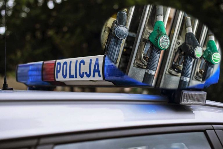 Policja i pistolety z benzyną