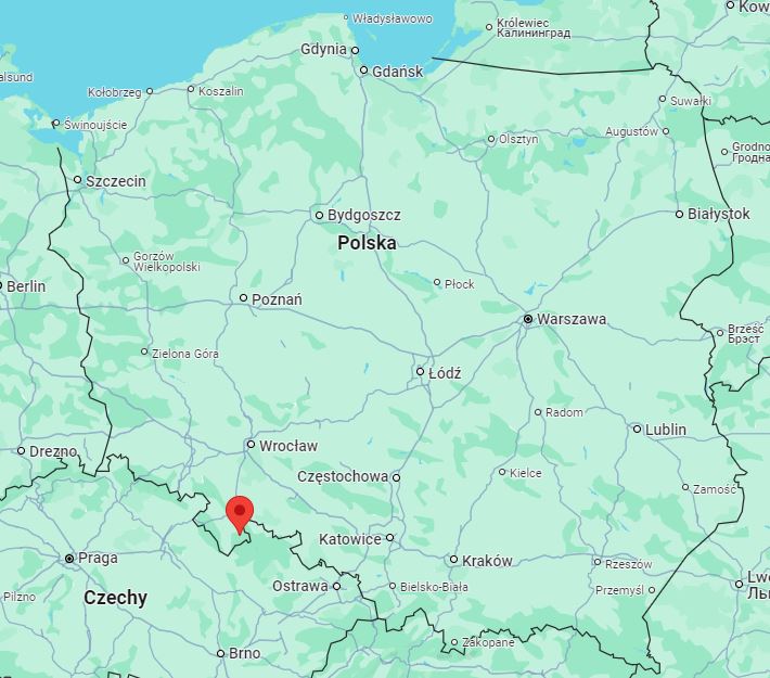 Stronie Śląskie na mapie Polski. Źródło; google maps