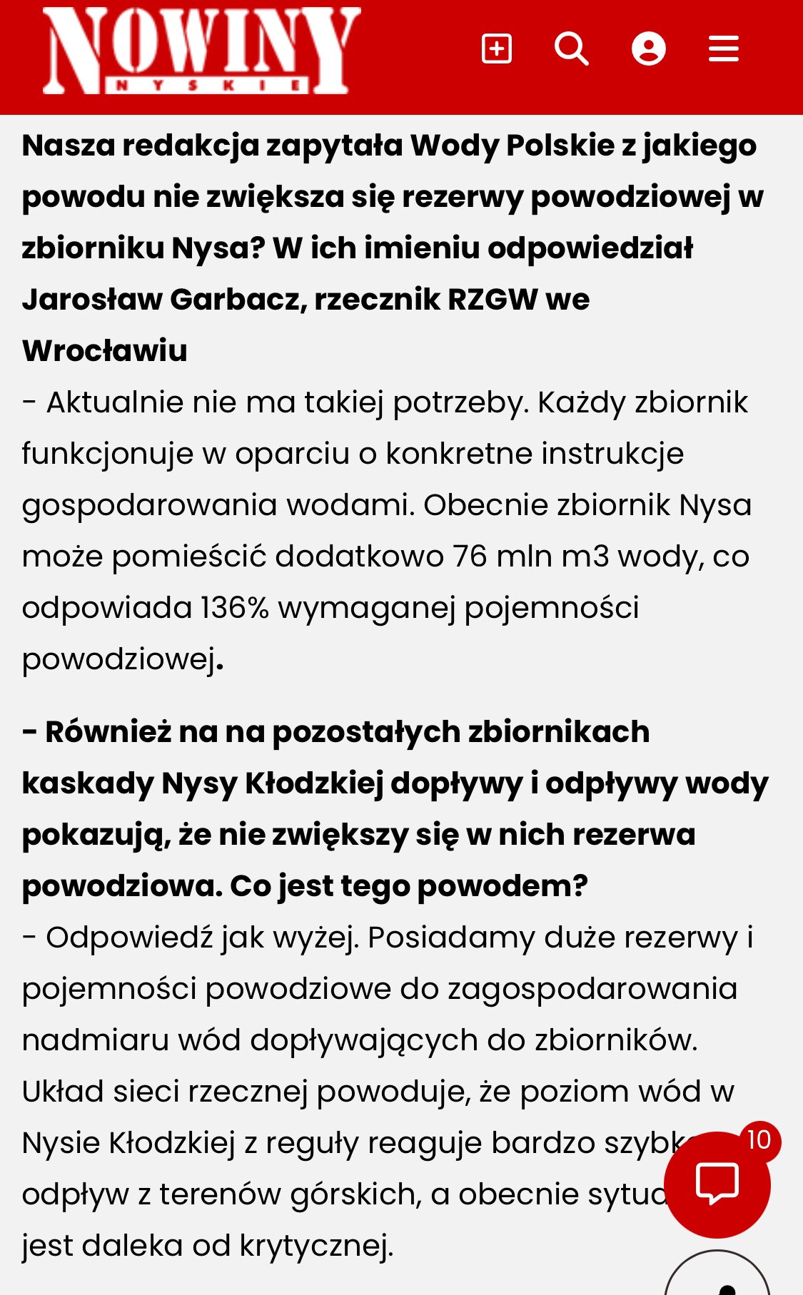 Wody Polskie o niezrzucaniu wody ze zbiorników.