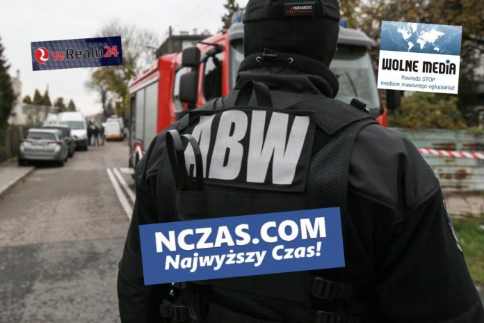 ABW oraz zablokowane portale nczas.com, wRealu24 i Wolne Media.