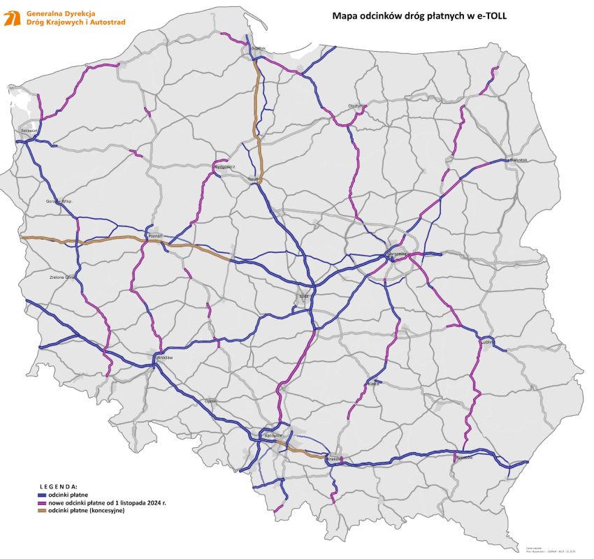 Nowe płatne odcinki dróg.