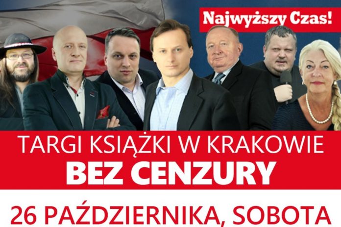 Targi Książki BEZ CENZURY w Krakowie. Sobota 26 października, hotel Golden Tulip, ul. Krakowska 28, godz. 10:00 - 18:00. WSTĘP WOLNY!