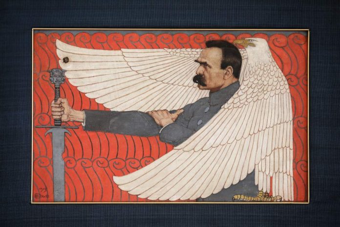 art deco , edwarda okunia , galeria jednego obiektu , Marszałek Józef Piłsudski , muzeum niepodległości , obraz , portret , artysta , artysty , prezentacja , staroegipska , styl , stylistyka , stylistyką , sztuka
