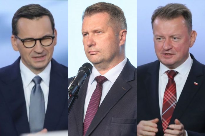 Mateusz Morawiecki, Przemysław Czarnek oraz Mariusz Błaszczak.