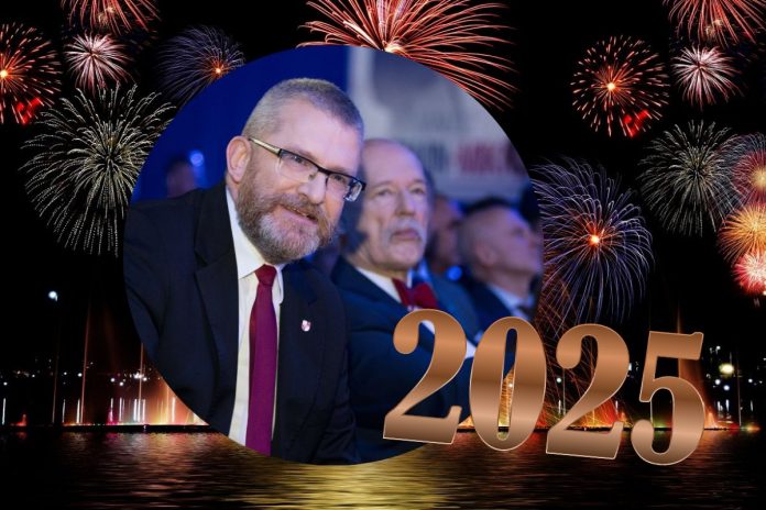 Grzegorz Braun Janusz Korwin-Mikke 2025 rok