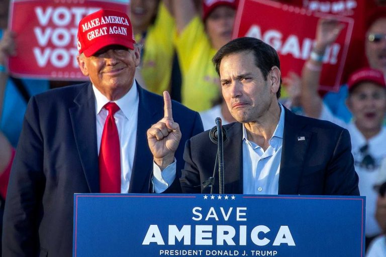 Prezydent USA Donald Trump i Sekretarz stanu USA Marco Rubio