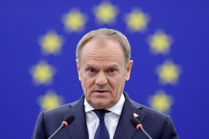 Donald Tusk w Europarlamencie.