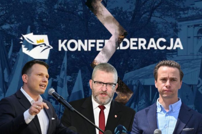 Sławomir Mentzen, Grzegorz Braun oraz Krzysztof Bosak.