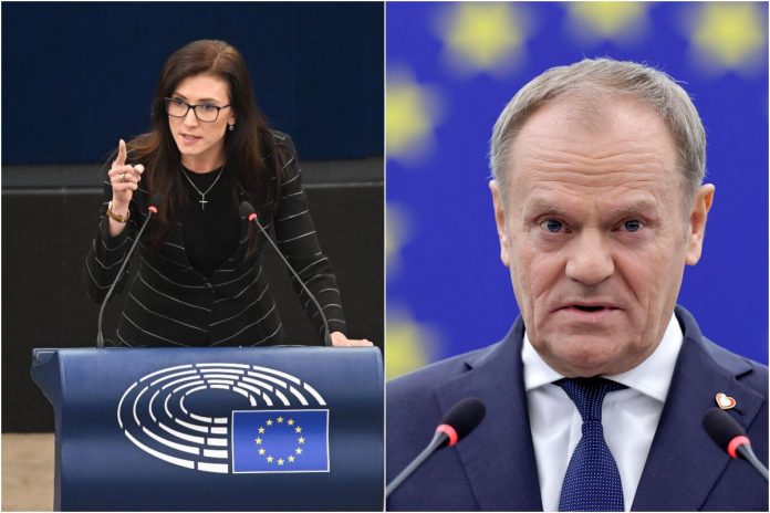 Ewa Zajączkowska-Hernik i Donald Tusk.