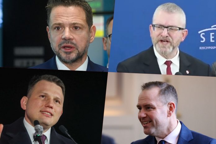 rafal trzaskowski grzegorz braun slawomir mentzen karol nawrocki sondaz