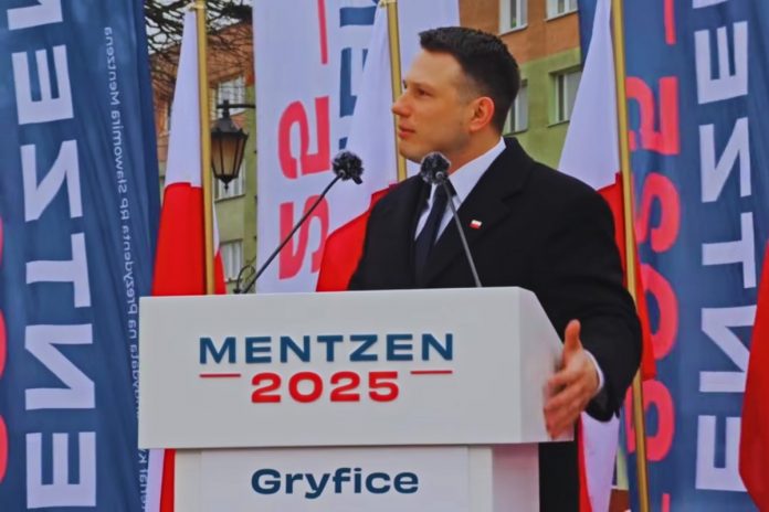 Sławomir Mentzen w Gryficach. / Foto: Facebook (screen)