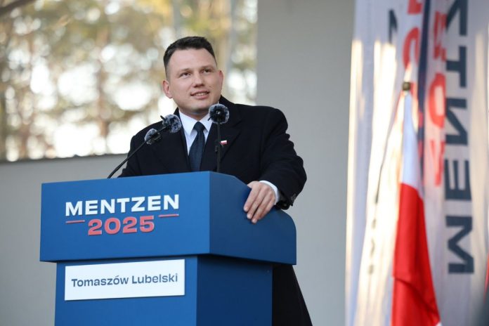 Sławomir Mentzen w Tomaszowie Lubelskim.