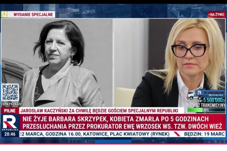 Zmarła Barbara Skrzypek i prokurator Ewa Wrzosek. Foto: print screen TV Republika