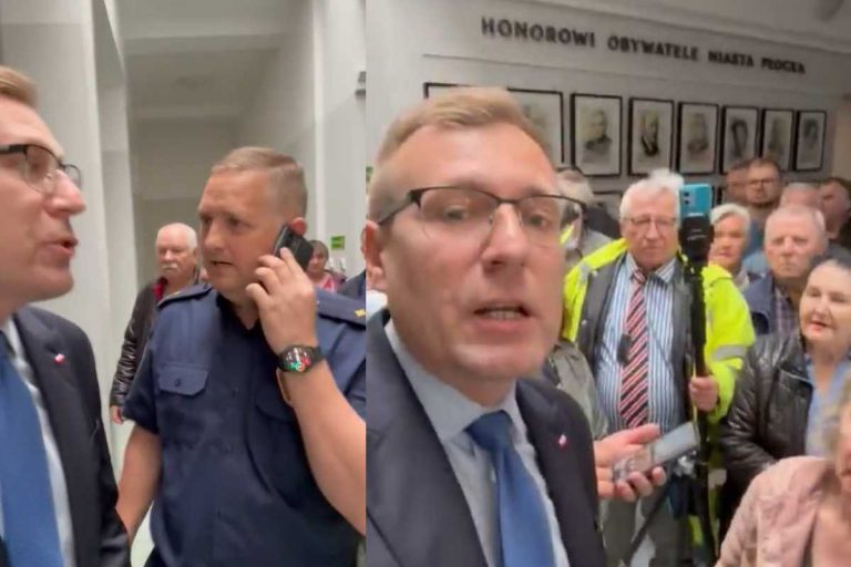 Poseł PiS Maciej Małecki, funkcjonariusz Straży Miejskiej oraz mieszkańcy Płocka