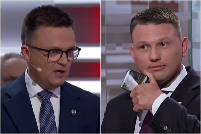 Szymon Hołownia i Sławomir Mentzen na debacie prezydenckiej "Super Expressu".