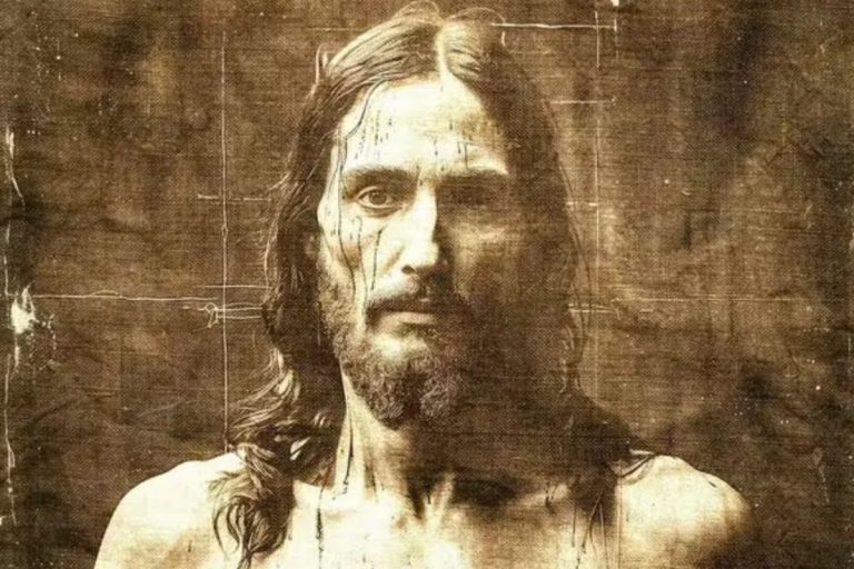 Wizerunek Jezusa odtworzony przez sztuczną inteligencję na podstawie trójwymiarowego obrazu zachowanego na Całunie Turyńskim. Foto: AI