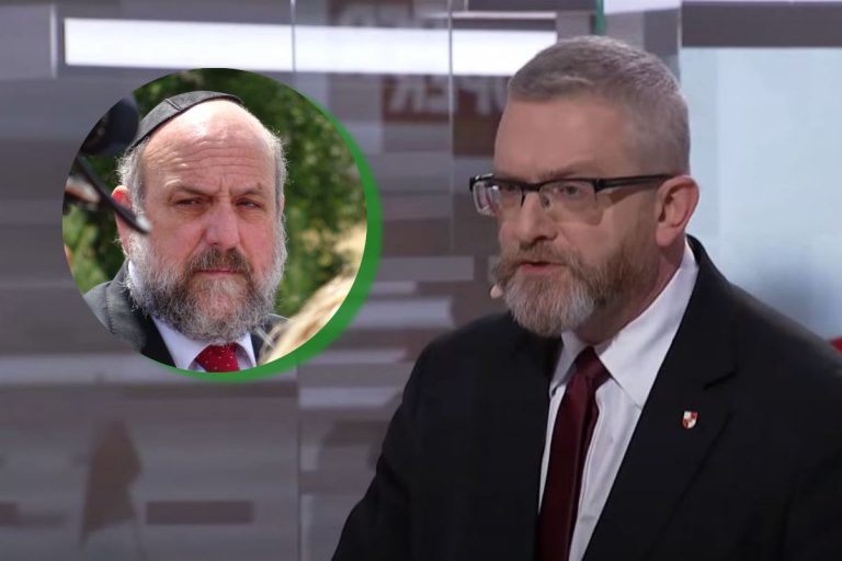 Grzegorz Braun oraz rabin Schudrich