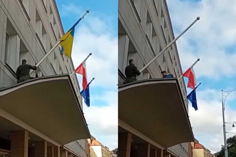 Krótka historia ukraińskiej flagi na urzędzie miasta w Gdańsku