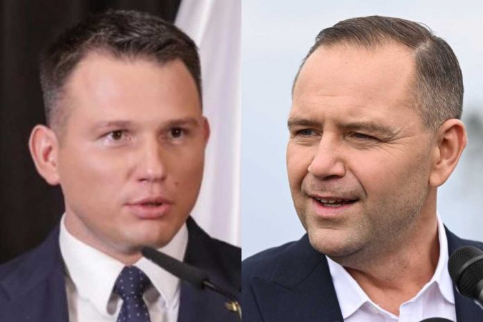 Sławomir Mentzen i Karol Nawrocki. / fot. PAP