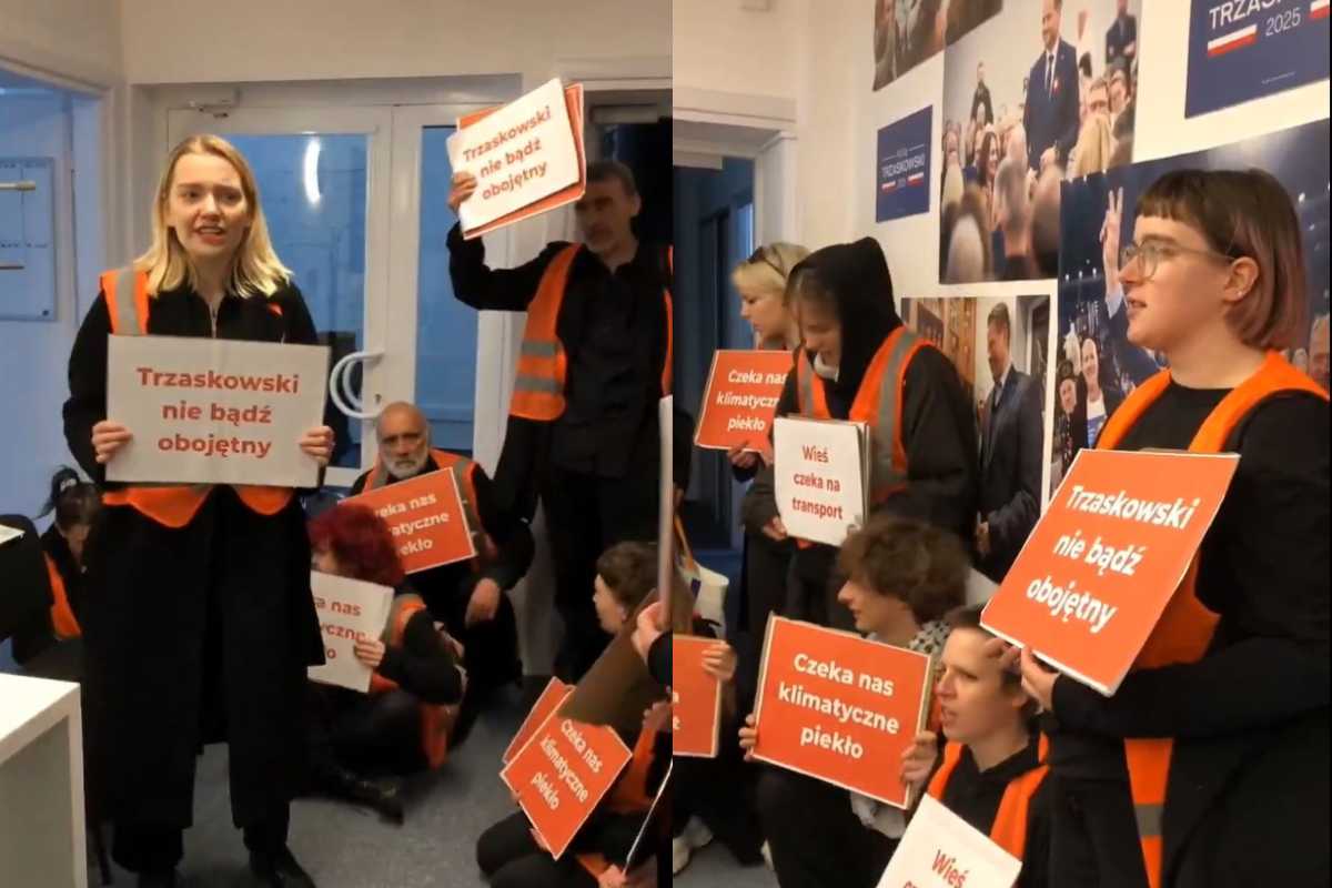 Rafał „planeta płonie” Trzaskowski doigrał się. Ekoterroryści okupują siedzibę jego sztabu.